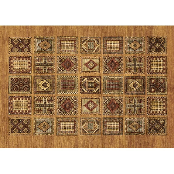 Ahgly Company Indoor Rectangle Abstract Brown Modern Area Rugs, 8' x 10'