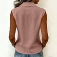 thumbnail image 4 of Dressy Collared Linen Tank Tops for Women Summer Loose Button Down Sleeveless Blouses Business Casual Shirts, 4 of 7