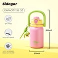 thumbnail image 2 of Sidagar 32 oz Stainless Steel Insulated Water Bottle with Straw and Handle, Leakproof Pop-Lid, Pink, 2 of 9
