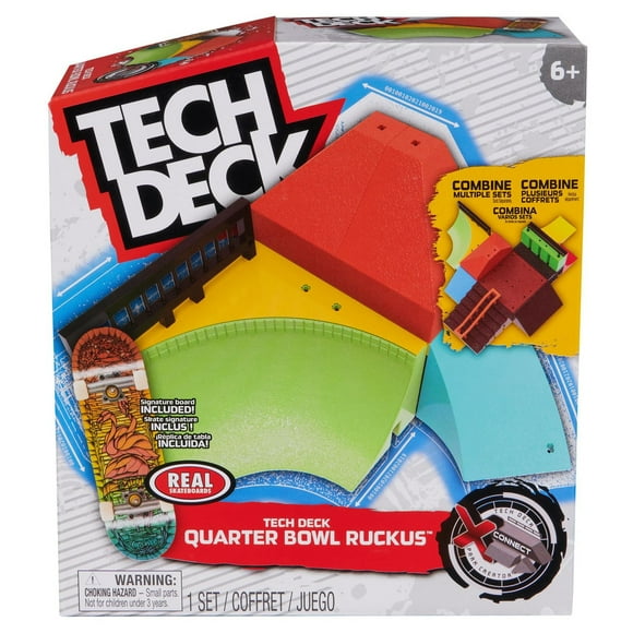 Tech Deck, Quarter Bowl Ruckus X-Connect Park Creator , Coffret rampe à construire et à personnaliser avec fingerboard exclusif, jouet pour enfants à partir de 6 ans