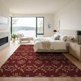 thumbnail image 3 of ODIKA 9'x12' Burgundy Geometric Arlen Amber Washable Area Rug Intricate Modern Design With Symmetrical Motifs Ornamental for Dining Room, Basement, Large Office, Non-Slip Chair-Friendly, 3 of 7