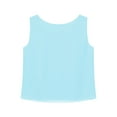 thumbnail image 4 of Jowowha Débardeurs d'Été pour Femmes Hauts Blouses Chiffon Sans Manches Col Rond Chemises Décontractées Débardeurs Légers Bleu Clair P, 4 of 5