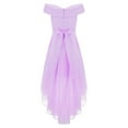 thumbnail image 2 of YONGHS Kids Flower Girls Off Shoulder Party Beaded Sash Dress Lavender 12, 2 of 4