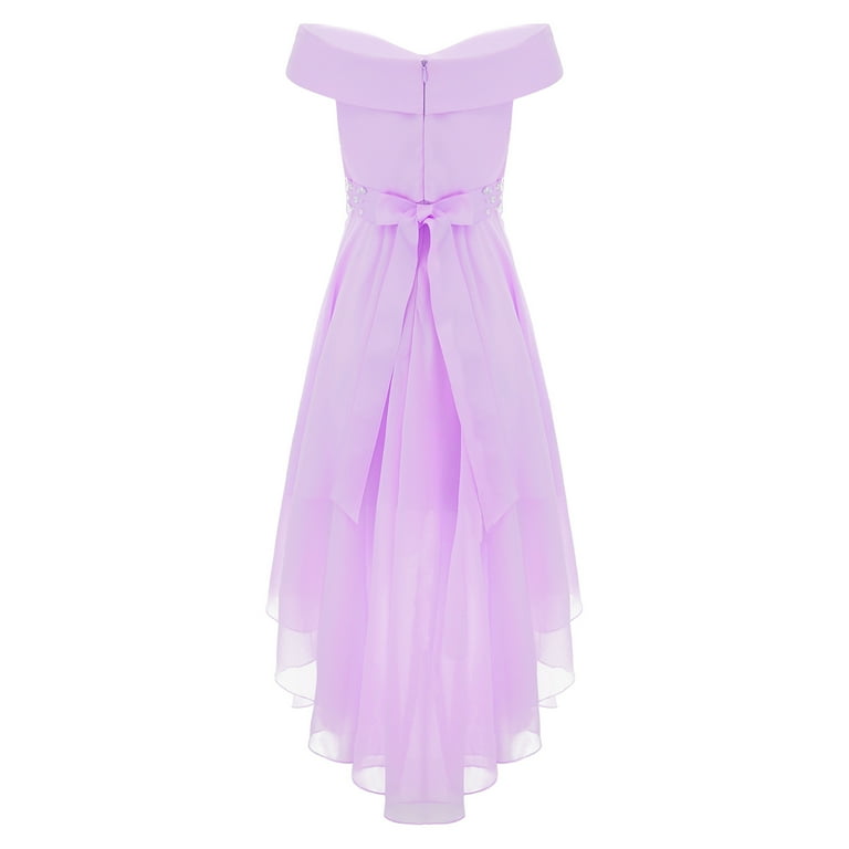 chinese dress ladies Lavender Chiffon A Line V Neck Off Shoulder Front Split Long Prom Dresses,  MP265 – Musebridals