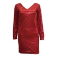 thumbnail image 4 of Xijirk Dresses for Women,Sequin Long Sleeve Mini Dress Bodycon Stretchy Fabric Pointed Collar Style with Shimmer Embellishment for Performance and Party Wear,Womens Dresses,One Size,Red, 4 of 4