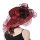 thumbnail image 3 of SAYOO Sombrero de mujer elegante tela de malla plegada con flores adornadas con cornisa ancha SAYOO  moda, 3 of 4