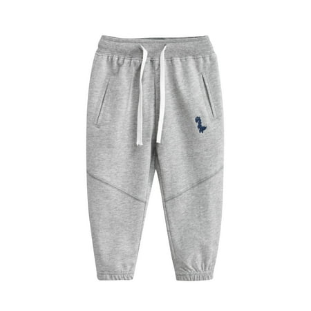 

Edvintorg 1-9 Years Baby Boy Pants Fashion Cute Dinosaur Printed Elastic Waist Pocket Sports Pants with Drawstring Cotton Girls Athletic Pants Kids Sweatpants