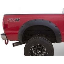 Bushwacker by RealTruck Cutout Pocket/Rivet Style Rear Fender Flares | 2-Piece Set, Black, Smooth Finish | 20102-02 | Compatible with 2011-2016 Ford F-250 to F-450 Super Duty w/ 8.2' Bed