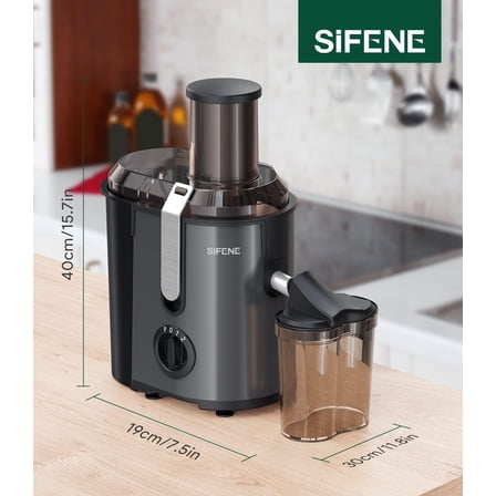 SiFENE Centrifugal Juicer with 3.2" Big Mouth, 1000W Motor, 3 Speeds, Easy to Clean
