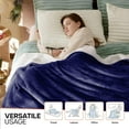 thumbnail image 6 of IR Imperial Rooms Sherpa Bed Blanket Soft Thick & Warm Fluffy Plush Winter Fleece Reversible Lightweight Throw (50x60) Navy, 6 of 8