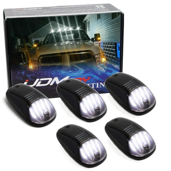 Black-Out Smoked Lens Xenon White Full LED Cab Roof Marker Lamps Replacement For Dodge 2003-18 RAM 1500 2500 3500, Also Universal Fit For Other Trucks
