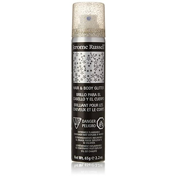 Jerome Russell Hair and Body Glitter Spray, Silver, 2.2 Fluid Ounce