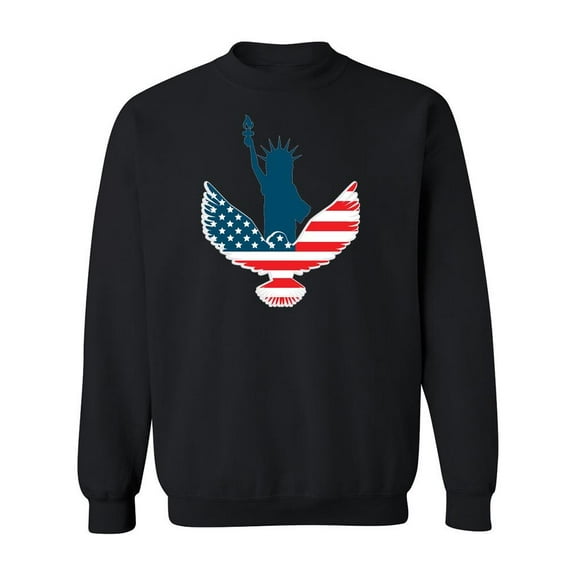 Statue Of Liberty And Eagle Sweatshirt Men -Image by Shutterstock, Male Small