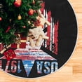 thumbnail image 5 of FMSHPON Retro American Grunge Flag Xmas Christmas Tree Skirt Stand Mat for Holiday Party Decoration Indoor Outdoor 36 inches, 5 of 6
