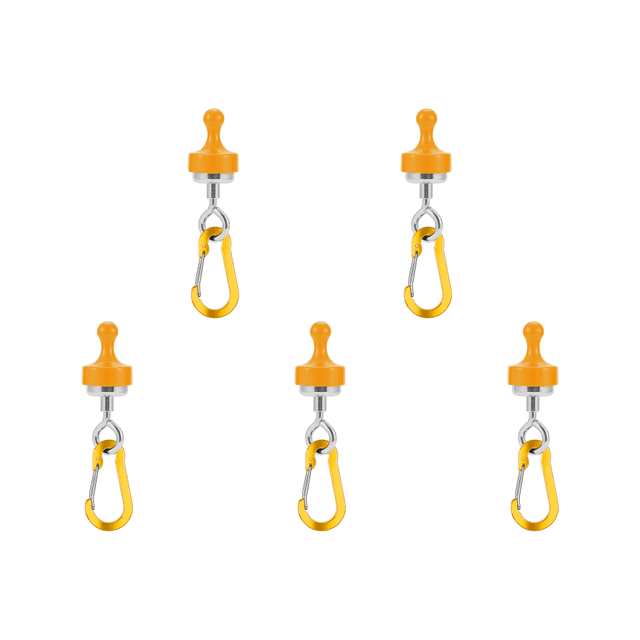 Gancho magnético para acampar, mosquetón en forma de D, accesorios para acampar al aire libre (naranja)