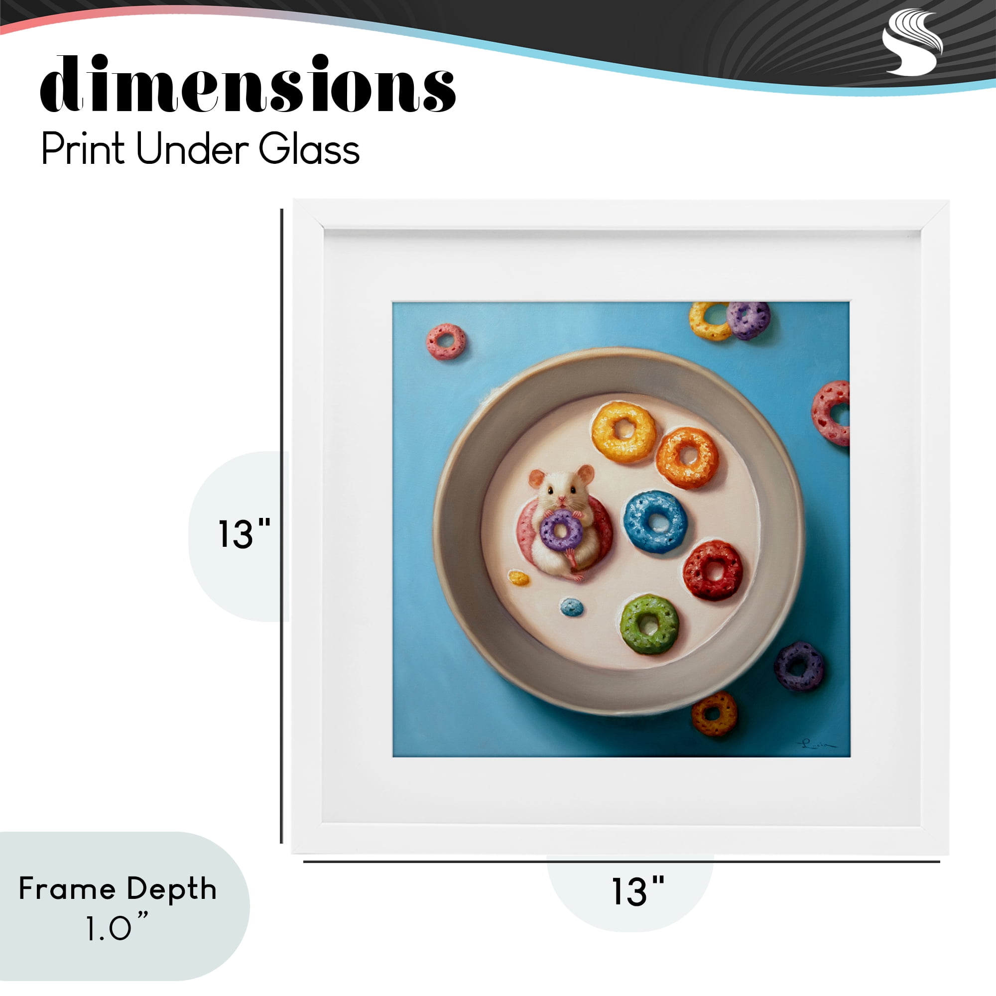 Stupell Industries Morning Dunk Cereal Mouse White Framed Print Under Glass, design by Lucia Heffernan