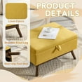 thumbnail image 3 of Villeston Mid-Century Modern Square Coffee Table Storage Bench for Living Room, Entryway and Family Room,Yellow, 3 of 7