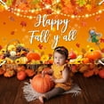 thumbnail image 5 of 7x5FT Happy Fall Y'all Beautiful Backdrop Banner Autumn Harvest Holiday Happy Fall Party Decorations Pumpkin Maple Leaf Thanksgiving Day Party Banner for Home Outdoor Yard Decor, 5 of 7