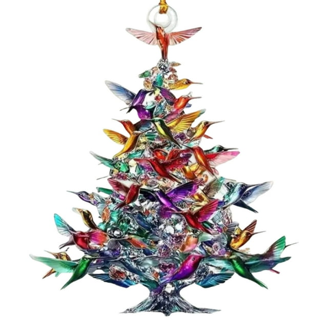 Acrylic Hummingbird Ornament Double Sided Colorful Home Decor Gift For Family Christmas Tree Decoration