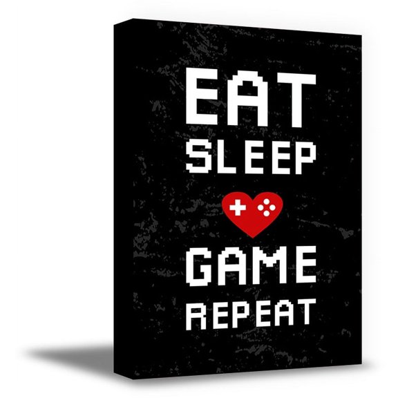 Awkward Styles Gamer Canvas Wall Art Eat Sleep Game Repeat Home Decor Prints