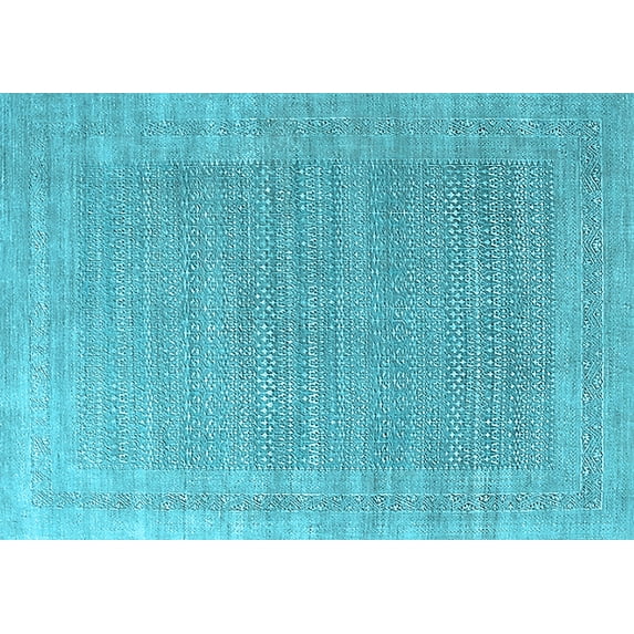 Ahgly Company Indoor Rectangle Oriental Light Blue Industrial Area Rugs, 2' x 4'