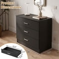 thumbnail image 4 of Ubesgoo 3 Drawer Dresser, Modern Storage Chest with Spacious Drawers, Black Bedroom Dresser Organizer Cabinet for Bedroom, Living Room and Home Office, 4 of 11