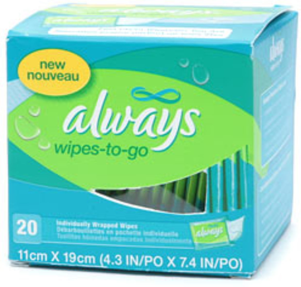Always WipestoGo 20 ea (Pack of 3)