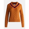 thumbnail image 5 of Free Assembly Women's and Women's Plus Cotton Cable Knit Sweater, Midweight, Sizes XS-4X, 5 of 6