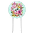 thumbnail image 1 of Acrylic Hello with Pretty Flowers Cake Topper Party Decoration for Wedding Anniversary Birthday Graduation, 1 of 7