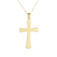 thumbnail image 2 of Classic Simple 14K Yellow Gold Holy Cross Pendant Necklace 16" Chain, 2 of 6