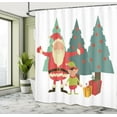 thumbnail image 5 of Ambesonne Elf Shower Curtain, Santa Claus Little Man Presents, 69"Wx84"L, Grey Teal Multicolor, 5 of 5