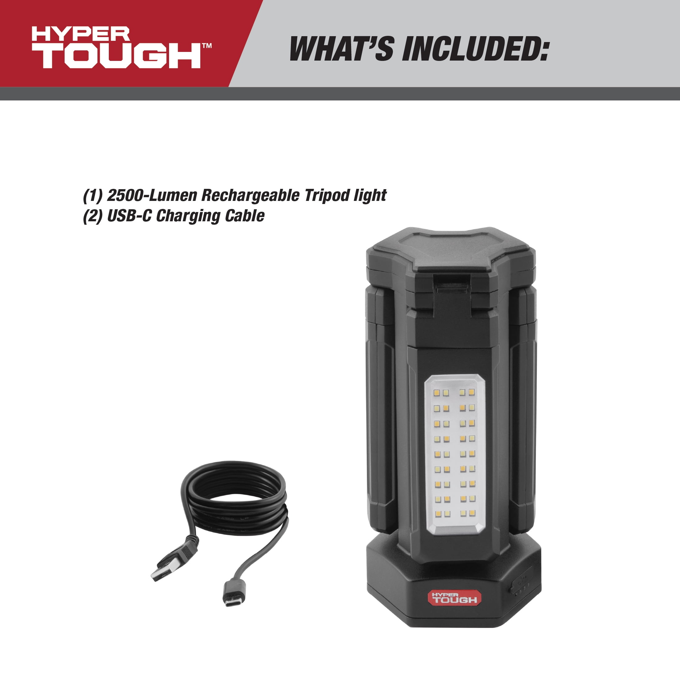Hyper Tough 2500-Lumen Rechargeable Work Light