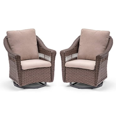 Wicker Rocking Chair Swivel Chairs - 2 Piece Rocker Patio Chairs Set Rattan Rocking Chair for Outdoor