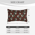 thumbnail image 4 of Lsque Red Rose Skull Pattern Pillow Case – Soft & Cozy Throw Pillow Cover, Hypoallergenic Cushion Case for Sleeping Women with Envelope Closure-16"x24", 4 of 6