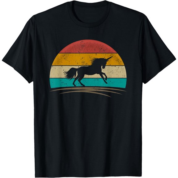Unicorn Retro Mythical Creature Magic Horse Lover Unisex T-Shirt for Men Women Kids Toddler