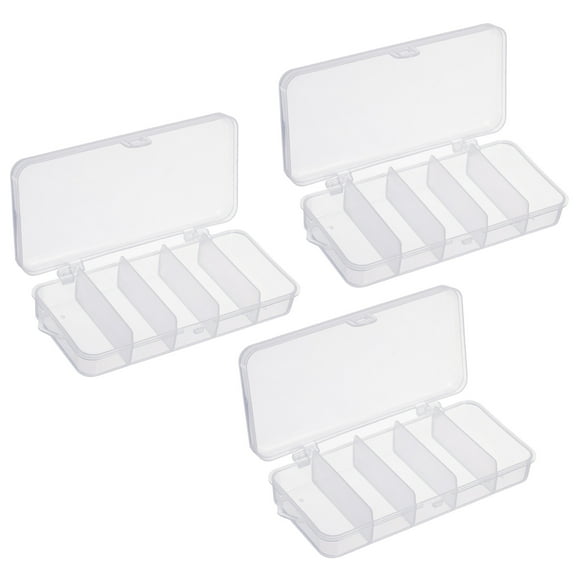 Uxcell Fishing Lure Storage Box Fish Tackle Container, Clear 3 Pack
