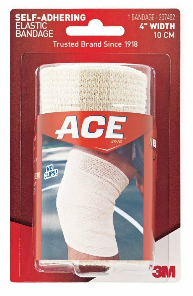ACE Self-Adhesive Bandage No Clip Firm Support and Compression 4 in, 4-Pack