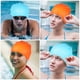 thumbnail image 5 of KAKOWELY 2 gorros de natación flexibles con protección para el cabello para hombres y mujeres, gorro de natación de pelo largo., 5 of 5