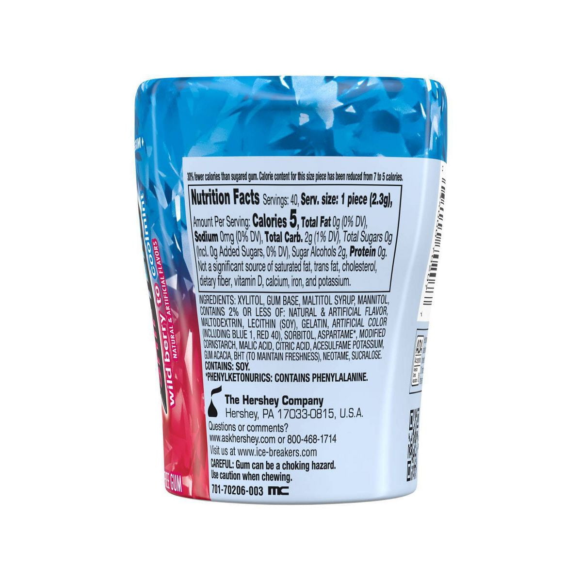 Ice Breakers Ice Cubes Flavor Shifters Wild Berry Coolmint Flavored Gum Bottle Pack 3.24 oz - Pack of 2