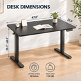 thumbnail image 2 of CHITOOMA 48" x 24" Electric Standing Desk with 4 Memory Preset Heights, Height Adjustable Sit Stand up Desk with Headphone Hook for Home Office, Black, 2 of 9