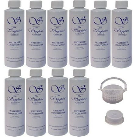 Soft Side Waterbed (10 Bottles of Blue Magic 8 oz Sapphire Waterbed Conditioner with a Cap & Plug for Hardside & Softside Water Bed)