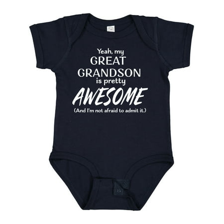 

Inktastic Yeah My Great Grandson is Pretty Awesome Gift Baby Boy or Baby Girl Bodysuit