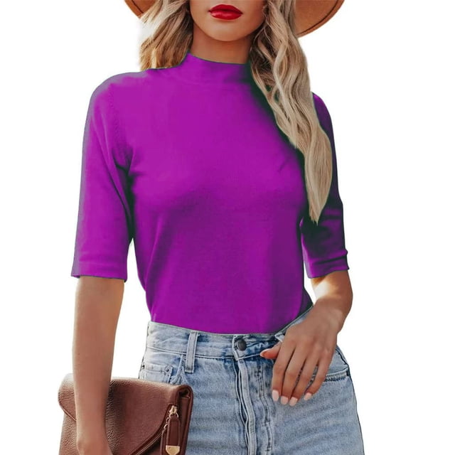 SMihono Hauts pour Femmes Été Mode Décontractée T-Shirt Col Rond Uni Manches Courtes Blouse Décontractée T-Shirt Oversize pour Femmes 2023