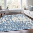 thumbnail image 6 of HomeRoots 675149 9 x 12 ft. Denim Blue & Ivory Abstract Transitional Washable Machine Made Rectangle Area Rug with UV Protection, 6 of 9