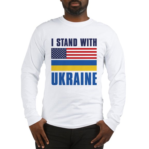 CafePress - I Stand With Ukraine Long Sleeve T Shirt - Unisex Cotton Long Sleeve T-Shirt