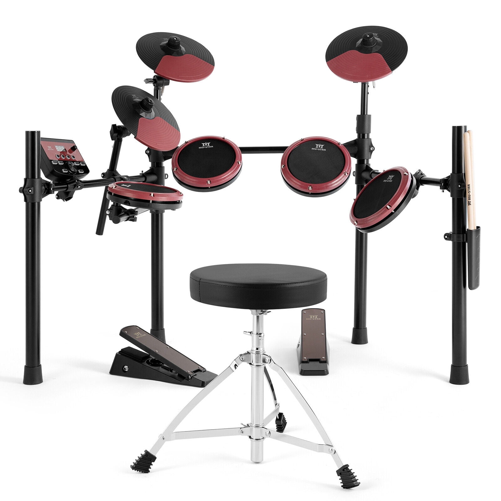 Mustar Electronic Drum Set, Electric Drum Sets for Beginners with Mesh