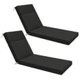 thumbnail image 4 of Snubbull 2 Pack Outdoor Chaise Lounge Cushions, with High-Density Foam, Ties Waterproof & Fade Resistant for Lawn and Pool Lounge Chairs, 80x26x4 inch, Black, 4 of 6