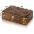 thumbnail image 6 of Great Birthday Gift Ideas Handmade Decorative Wooden Jewelry Box With Free Lock & Key Jewelry Organizer Keepsake Box Treasure Chest Trinket Holder Lock Box Watch Box 8 x 5 Inch Gifts For Her, 6 of 7