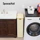 thumbnail image 3 of Cesto Para La Colada Delgado Spaceaid Con Tapa Y Ruedas Cesto Para Ropa Estrecho De 62 L Con Asas De Bambú Cesto Plegable Alto Y Delgado Para Dormitorio, Baño, Cuarto De Lavado - Beige, 3 of 5