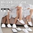 thumbnail image 6 of Lsupdaol 10 Pairs Non Slip Disposable Slippers Bulk Hotel Spa Fluffy Closed Toe Indoor Slippers for Guests Men Women Home Wedding Travel Party, 6 of 6